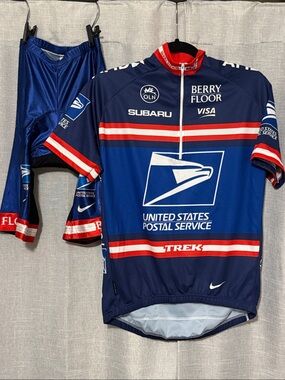 Like New Men’s Vintage USPS Trek 2 Piece Bike Outfit-Nike-Top(L)-Shorts(M)